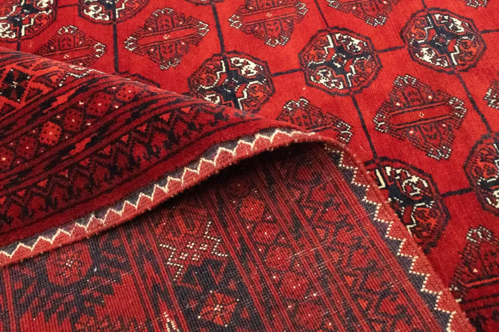 Afghansk teppe - Bukhara - 298 x 200 cm - mørk rød