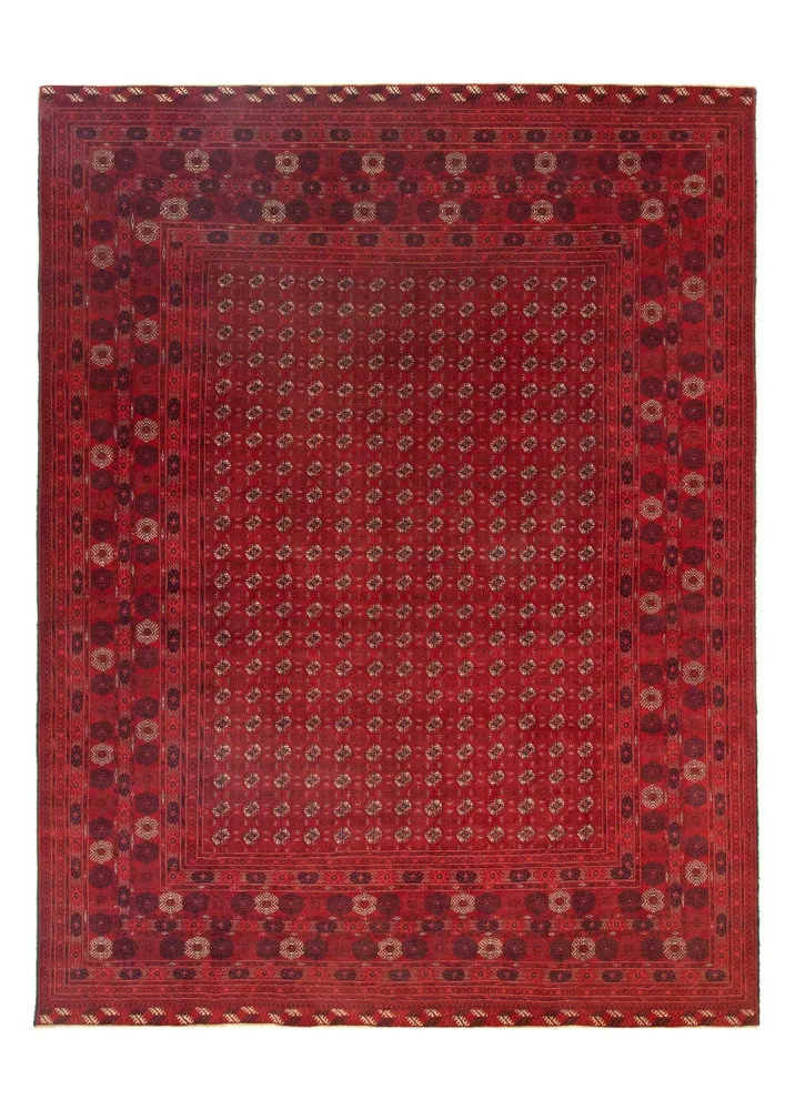 Afghansk teppe - Bukhara - 390 x 292 cm - mørk rød