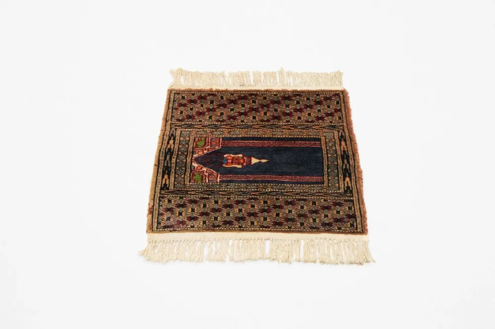 Afghansk teppe - Bukhara square - 47 x 44 cm - blå
