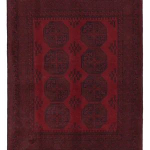Afghansk teppe - Filpa - 193 x 150 cm - mørk rød