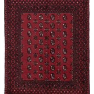 Afghansk teppe - Filpa - 199 x 149 cm - mørk rød