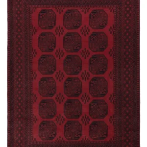 Afghansk teppe - Filpa - 290 x 206 cm - mørk rød