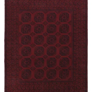 Afghansk teppe - Filpa - 302 x 252 cm - mørk rød