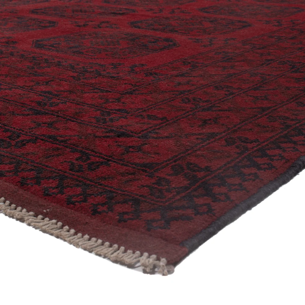 Afghansk teppe - Filpa - 302 x 252 cm - mørk rød