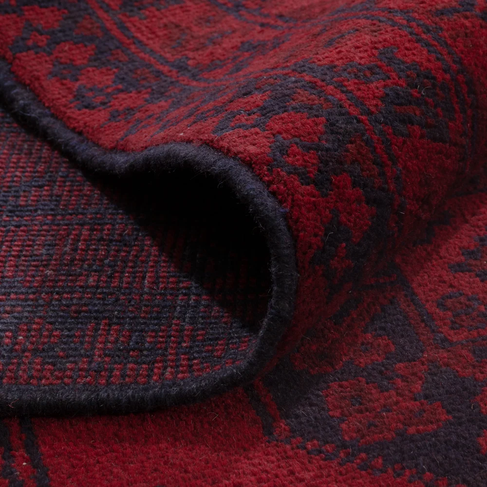 Afghansk teppe - Filpa - 302 x 252 cm - mørk rød