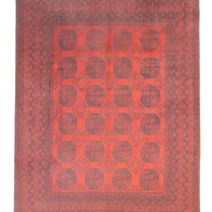 Afghansk teppe - Filpa - 329 x 250 cm - mørk rød