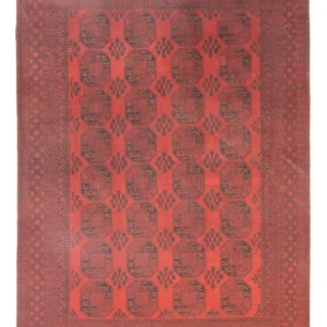 Afghansk teppe - Filpa - 345 x 256 cm - mørk rød