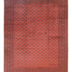 Afghansk teppe - Filpa - 390 x 302 cm - mørk rød