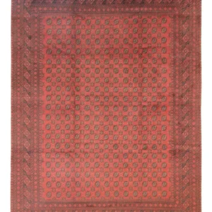 Afghansk teppe - Filpa - 391 x 299 cm - mørk rød