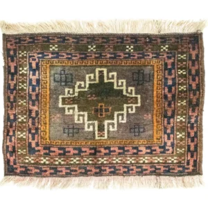Afghansk teppe - 64 x 47 cm - flerfarget