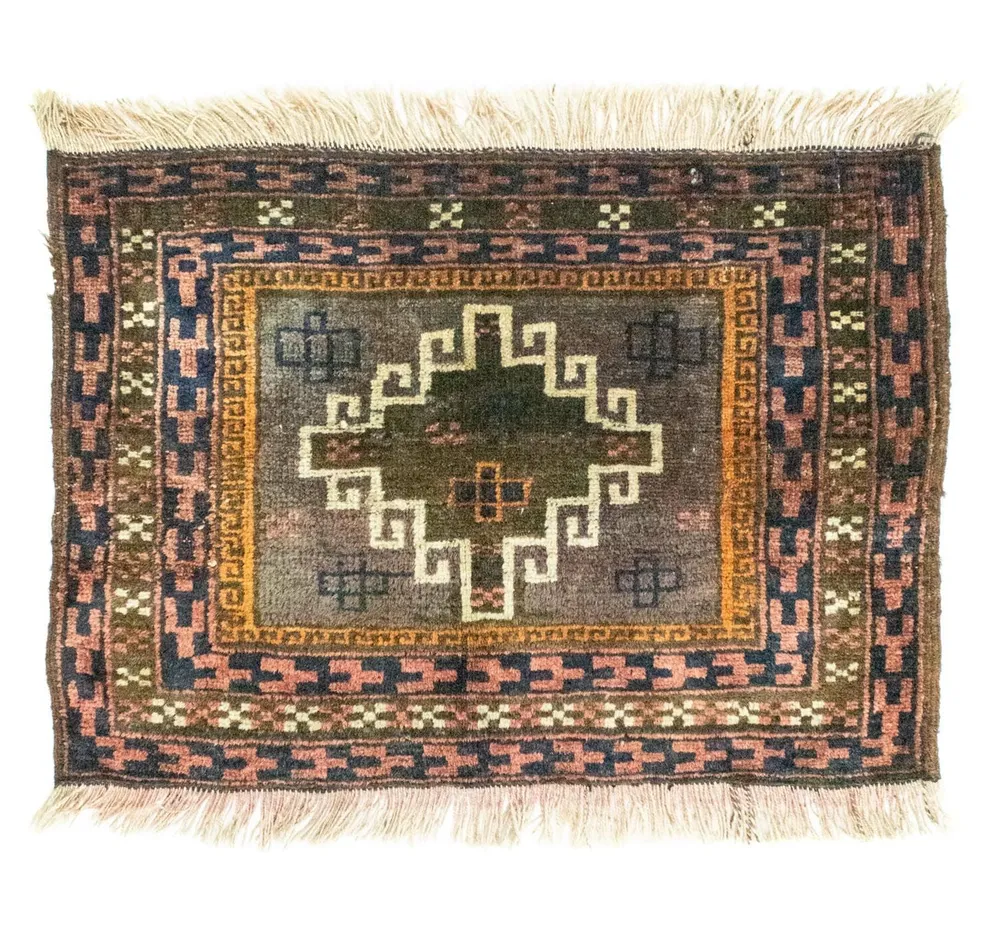 Afghansk teppe - 64 x 47 cm - flerfarget