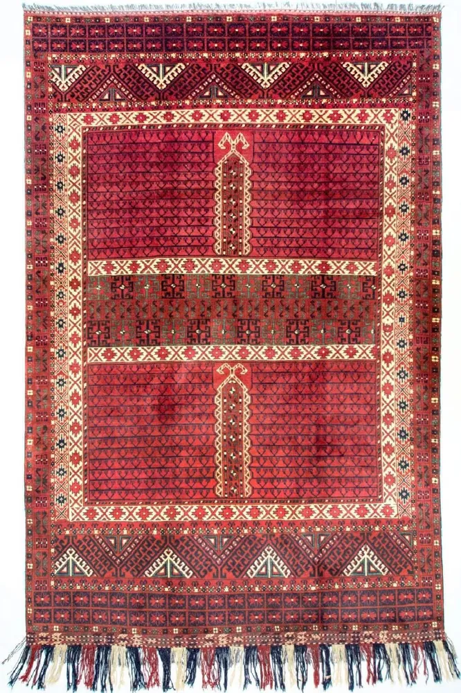Afghansk teppe - Hatshlu - 293 x 203 cm - rød