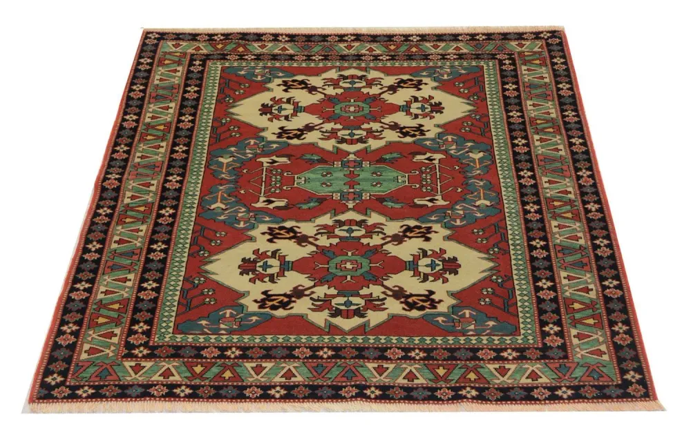 Afghansk teppe square - 145 x 135 cm - rød