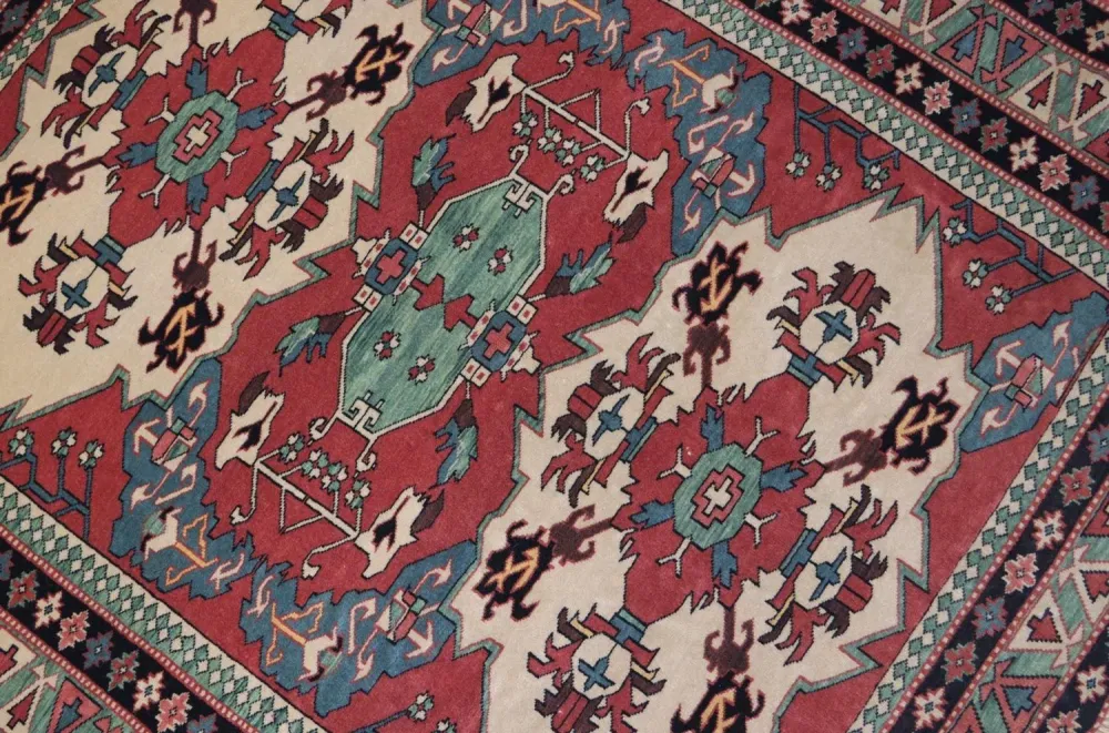Afghansk teppe square - 145 x 135 cm - rød
