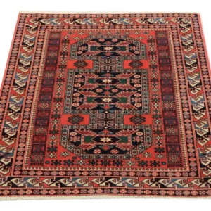 Afghansk teppe square - 153 x 134 cm - rød