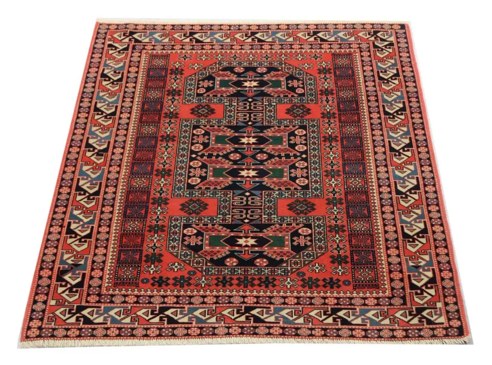 Afghansk teppe square - 153 x 134 cm - rød
