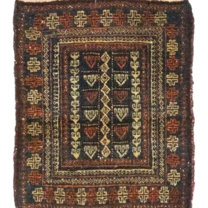 Afghansk teppe square - 70 x 57 cm - blå