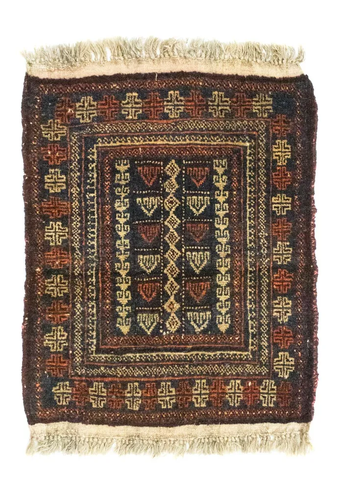 Afghansk teppe square - 70 x 57 cm - blå