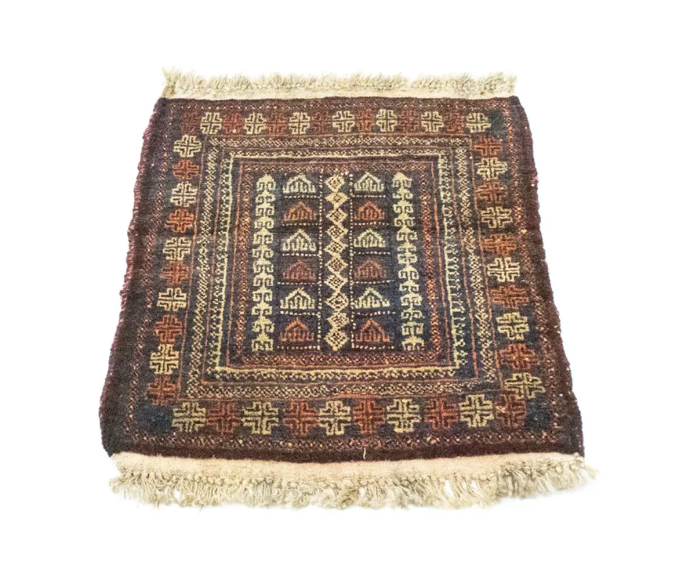 Afghansk teppe square - 70 x 57 cm - blå
