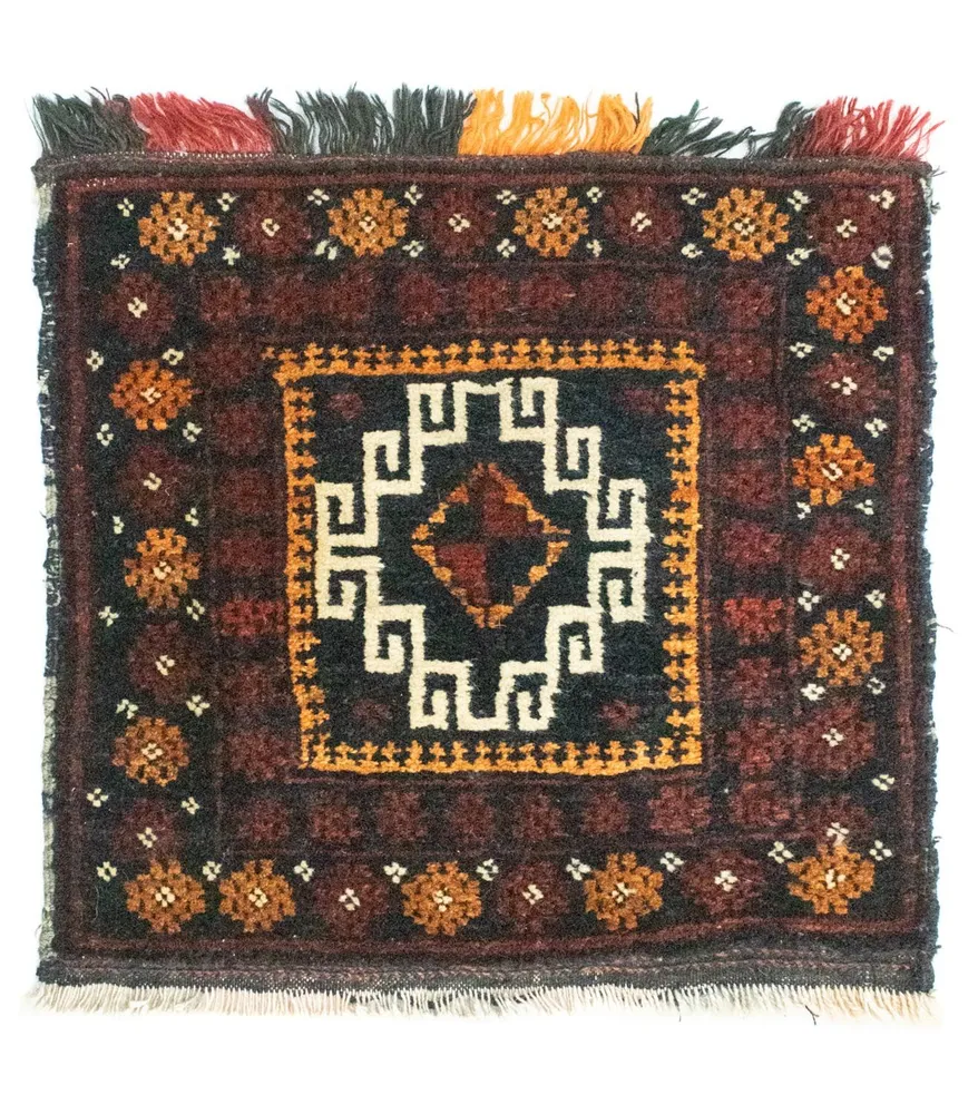 Afghansk teppe square - 45 x 42 cm - blå