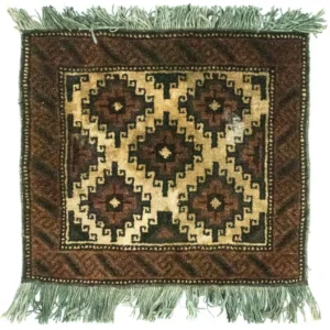 Afghansk teppe square - 47 x 41 cm - brun