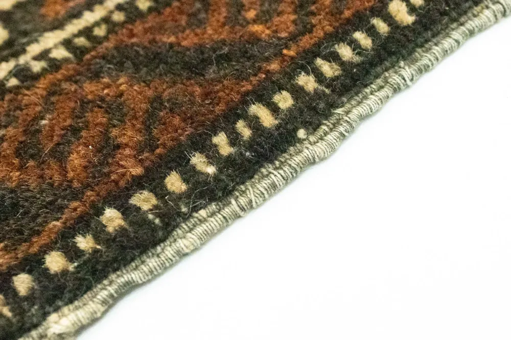 Afghansk teppe square - 47 x 41 cm - brun