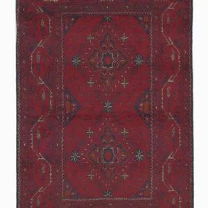 Afghanske tepper - Kunduz - 123 x 75 cm - mørk rød