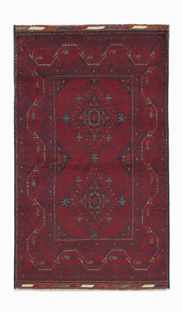 Afghanske tepper - Kunduz - 123 x 75 cm - mørk rød