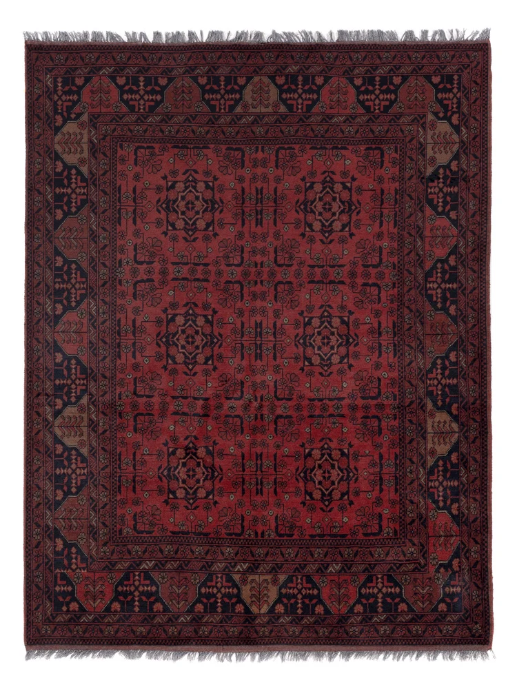 Afghanske tepper - Kunduz - 195 x 149 cm - rød