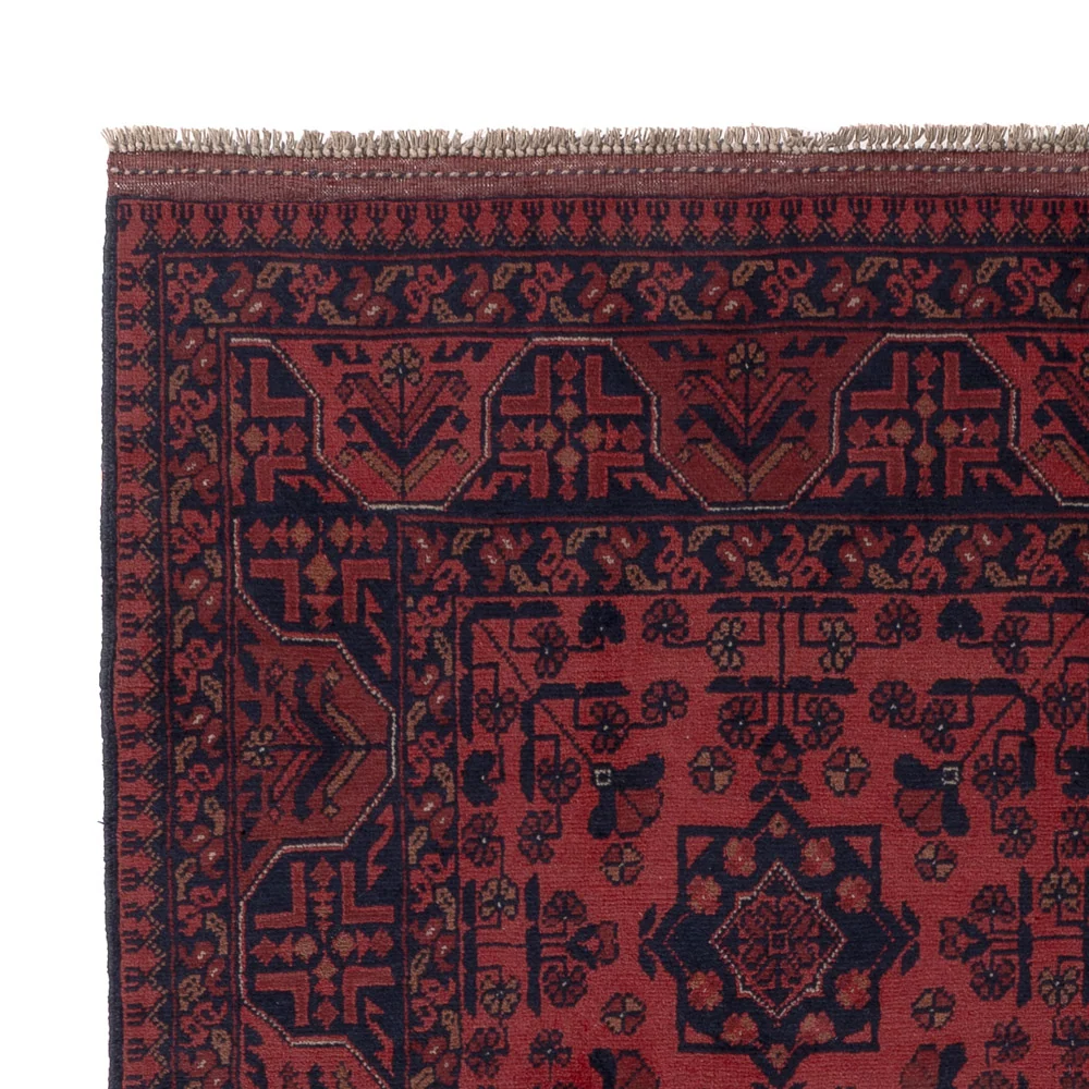 Afghanske tepper - Kunduz - 196 x 151 cm - rød