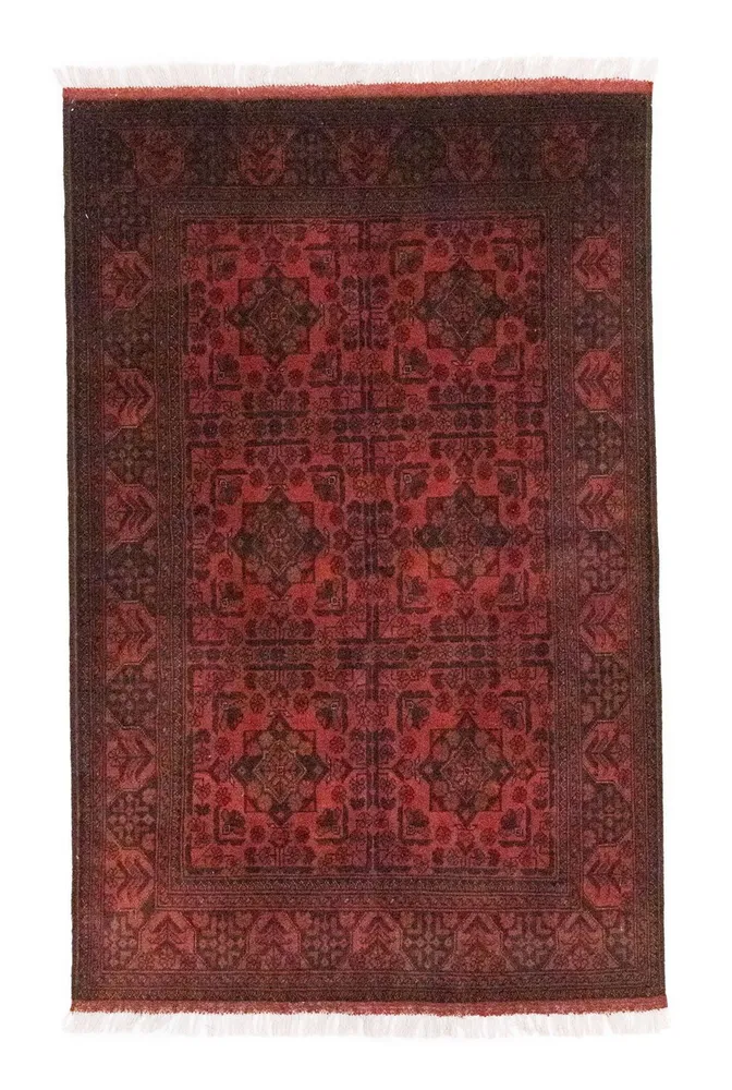 Afghanske tepper - Kunduz - 197 x 126 cm - rød
