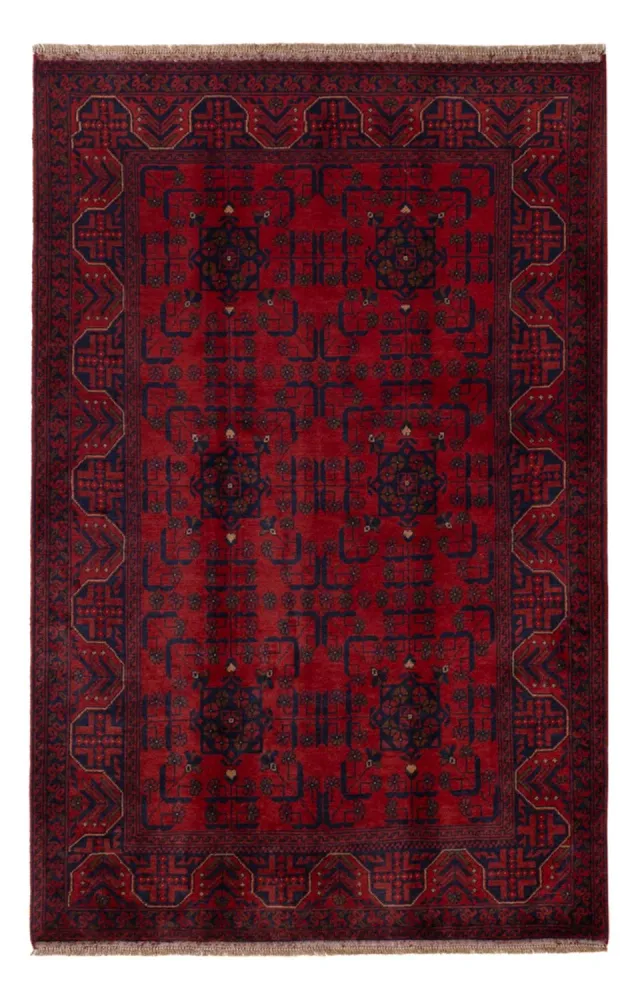 Afghanske tepper - Kunduz - 199 x 132 cm - mørk rød