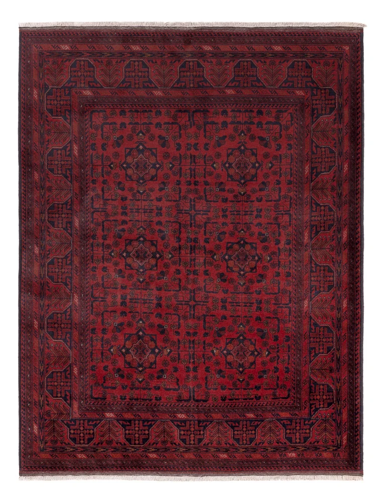 Afghanske tepper - Kunduz - 199 x 154 cm - rød