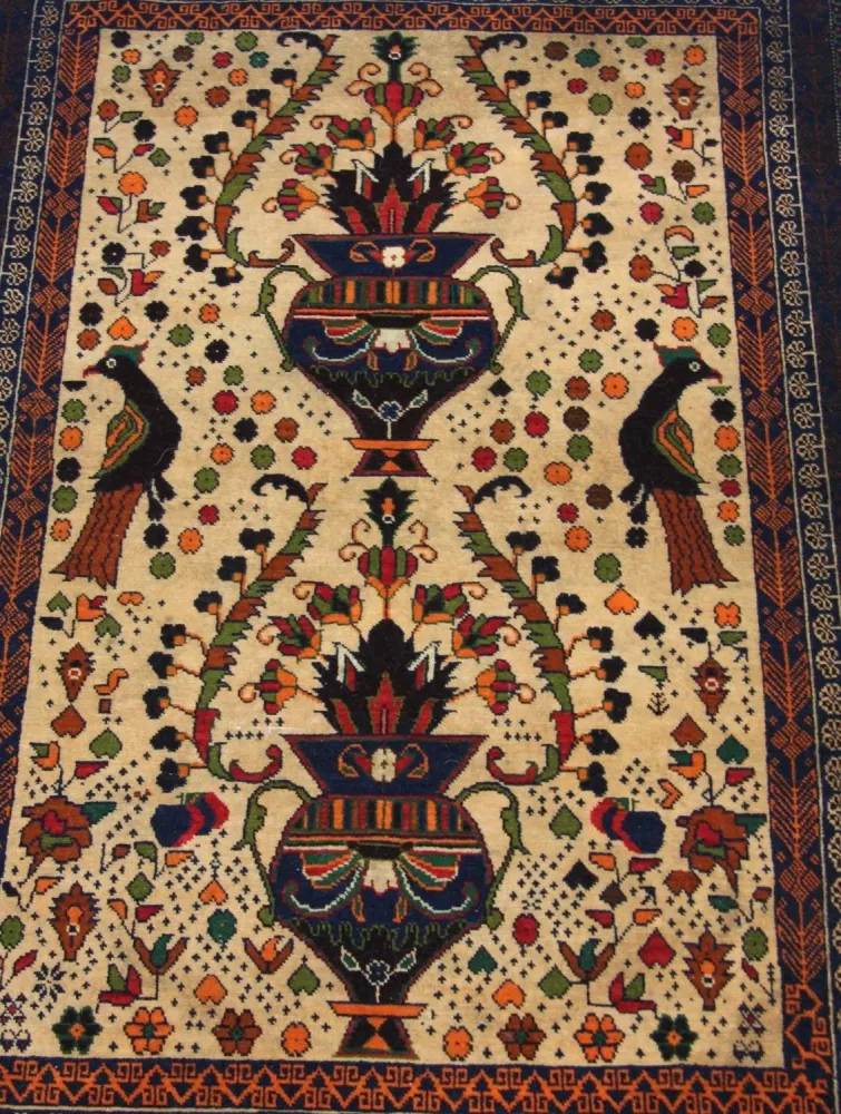 Balutsj-teppe - 115 x 80 cm - beige