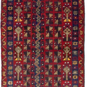 Balutsj-teppe - 119 x 77 cm - rød