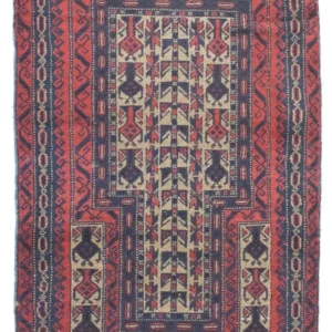 Balutsj-teppe - 121 x 81 cm - rød