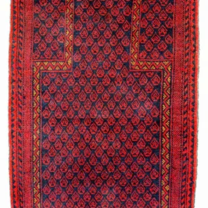 Balutsj-teppe - 122 x 80 cm - rød