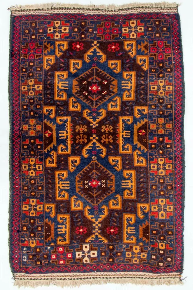 Balutsj-teppe - 123 x 80 cm - flerfarget