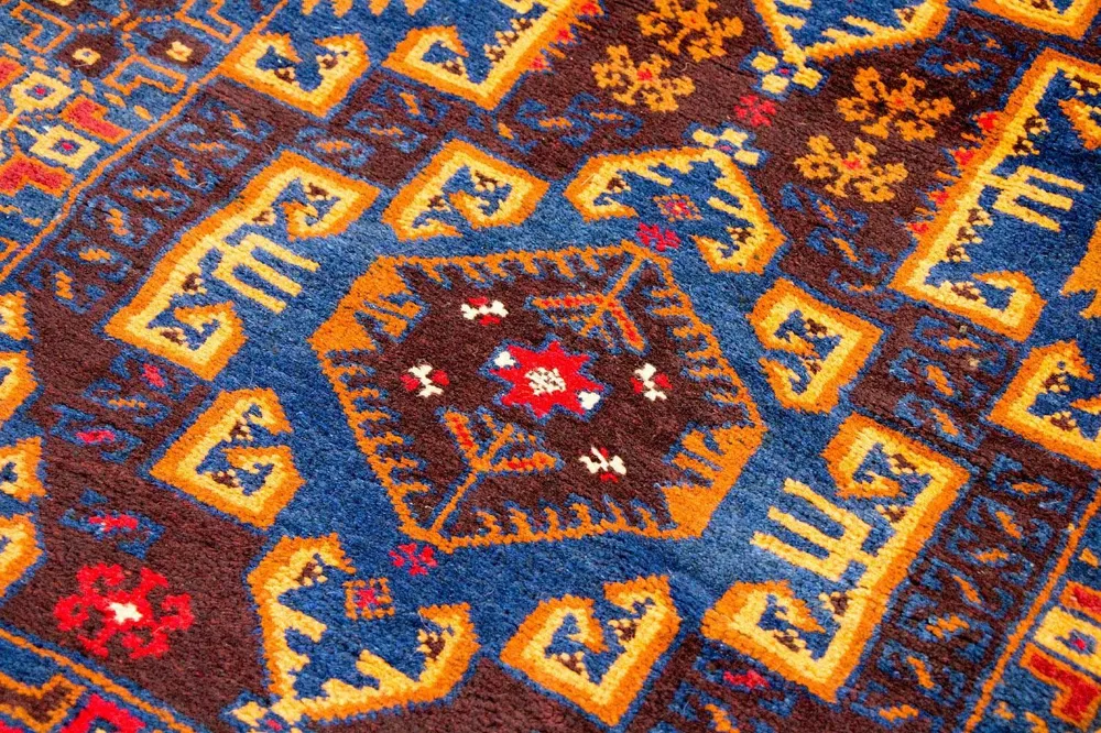 Balutsj-teppe - 123 x 80 cm - flerfarget