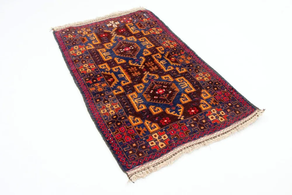 Balutsj-teppe - 123 x 80 cm - flerfarget