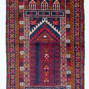 Balutsj-teppe - 123 x 75 cm - flerfarget