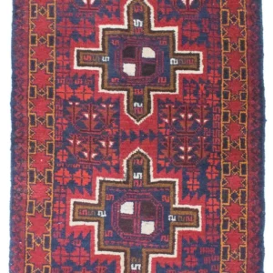 Balutsj-teppe - 124 x 76 cm - blå