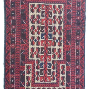 Balutsj-teppe - 125 x 74 cm - rød
