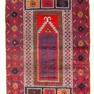 Balutsj-teppe - 125 x 79 cm - rød