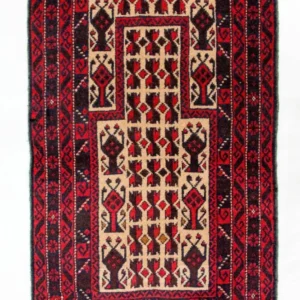Balutsj-teppe - 125 x 74 cm - rød
