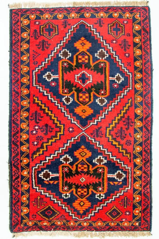 Balutsj-teppe - 125 x 72 cm - rød