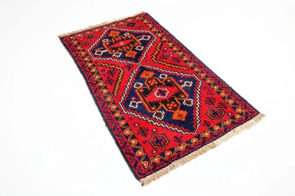 Balutsj-teppe - 125 x 72 cm - rød