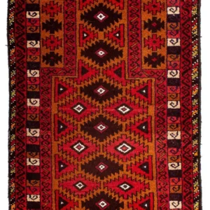 Balutsj-teppe - 125 x 80 cm - mørk rød