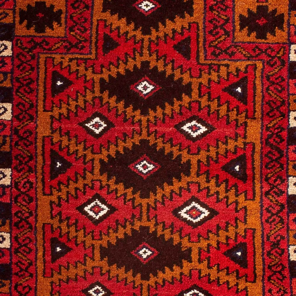 Balutsj-teppe - 125 x 80 cm - mørk rød