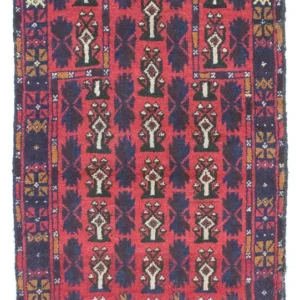Balutsj-teppe - 126 x 73 cm - rød